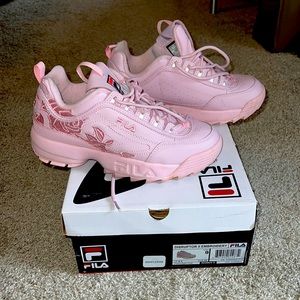 Fila Women’s Disruptor II Embroidery Sneakers - Pink Size 9